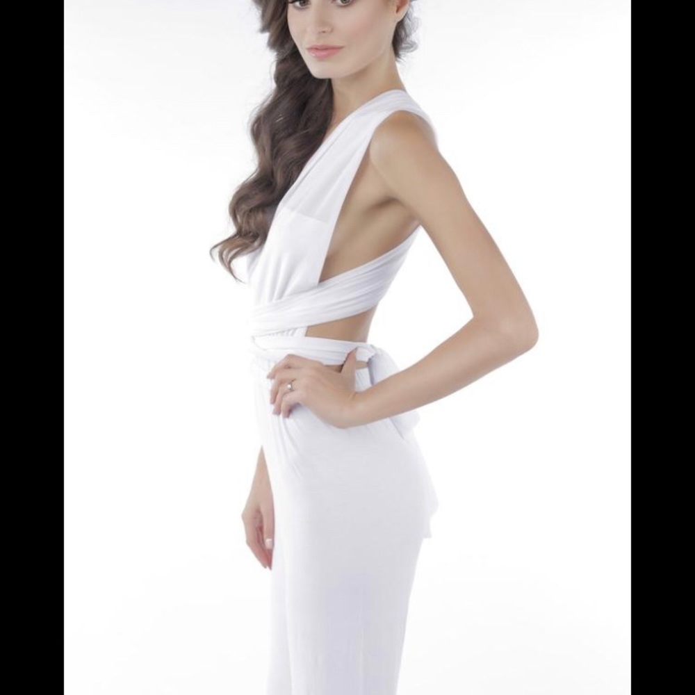 Couture Castles white Deep V neck jumpsuit